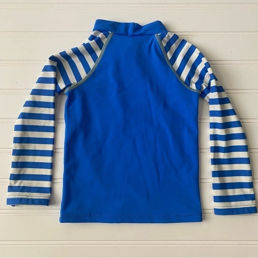 Baby Boden | Boy's Blue White Striped Rashguard Size 12-18 Months